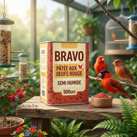 BRAVO - PATÉE AUX OEUFS ROUGE - SEMI HUMIDE - 900GRS