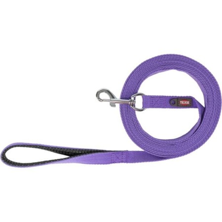 Laisse à pister en coton 5m x 20mm | Mauve | Dragonne doublée