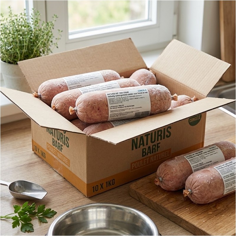 CONGELE - BOITE BARF DE POULET NATUREL  - 10 X 1KG