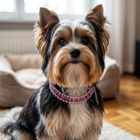 COLLIER DE STRASS ROSE ET MAGENTA MEDIUM