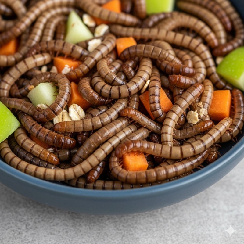 Vers de farine medium congelés (1 kg) – Tenebrio molitor surgelés | Nourriture pour reptiles, oiseaux et poissons