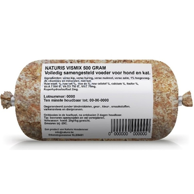 Mix BARF Poisson pour Chien - 500 g - Alimentation Crue Congelée