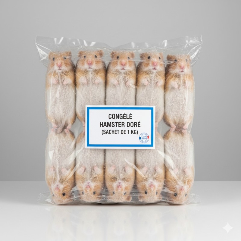 Hamster Doré Congelé - Sac 1kg | Proies pour Reptiles & Rapaces