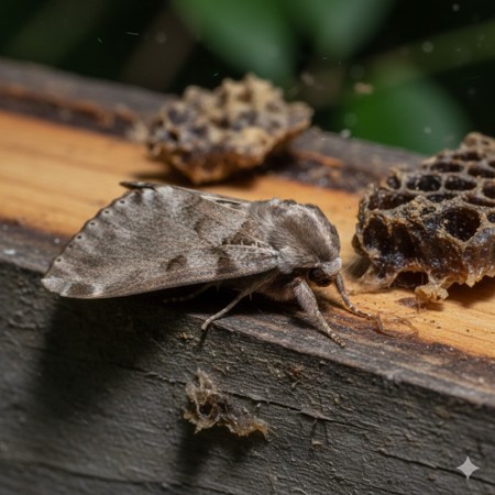 Teigne de ruche (Galleria mellonella) x40-50 | Lot en sciure