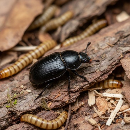 Vers de Farine Normaux (godet 25cc) - Tenebrio molitor | Nourriture vivante pour reptiles, oiseaux et rongeurs