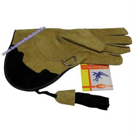 GANT CUIR SUEDE [2] LARGE - CAMEL / NOIR - 36 CM
