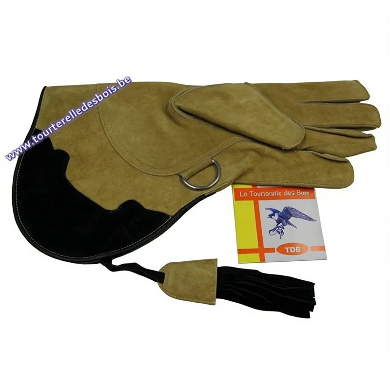GANT CUIR SUEDE [2] LARGE - CAMEL / NOIR - 36 CM