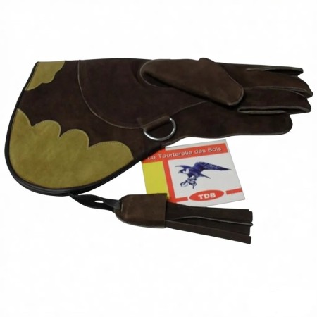 GANT CUIR SUEDE [2] LARGE - MARRON / NATUREL - 36CM