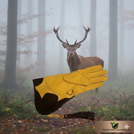 GANT CUIR VACHETTE [2] LARGE - JAUNE / NOIR - 36.5CM