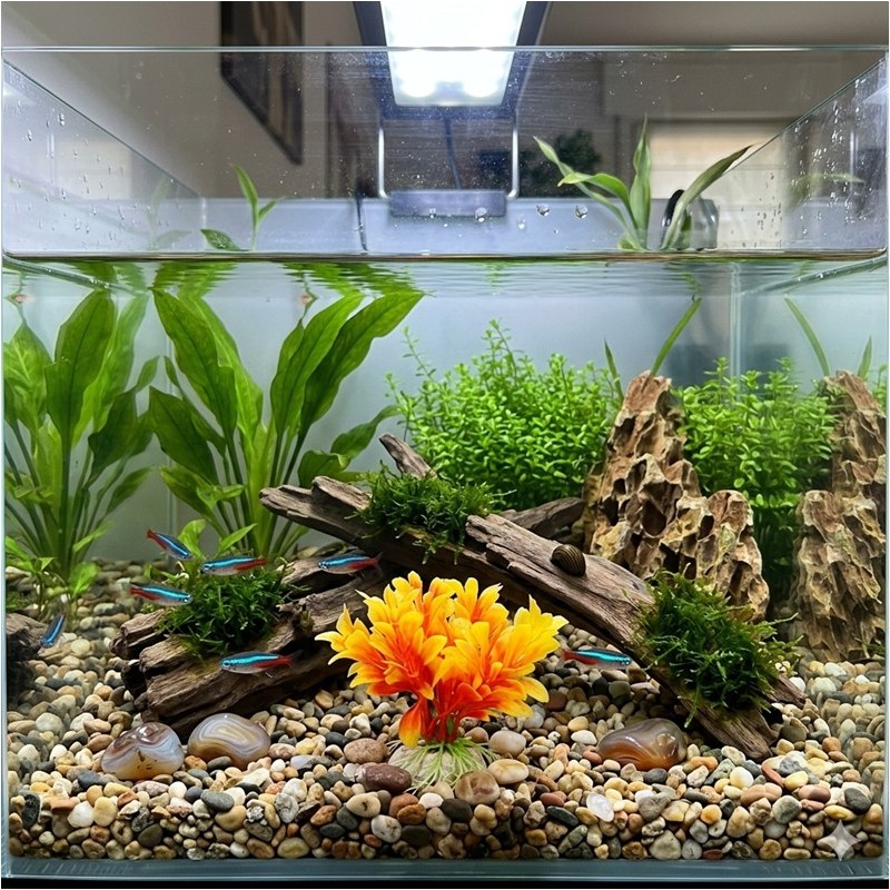 PLANTE PLASTIC JAUNE ET ORANGE 10 CM