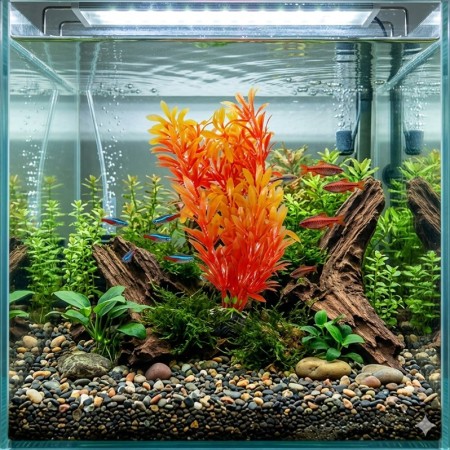 PLANTE FEUILLUE ORANGE ET ROUGE 20 CM