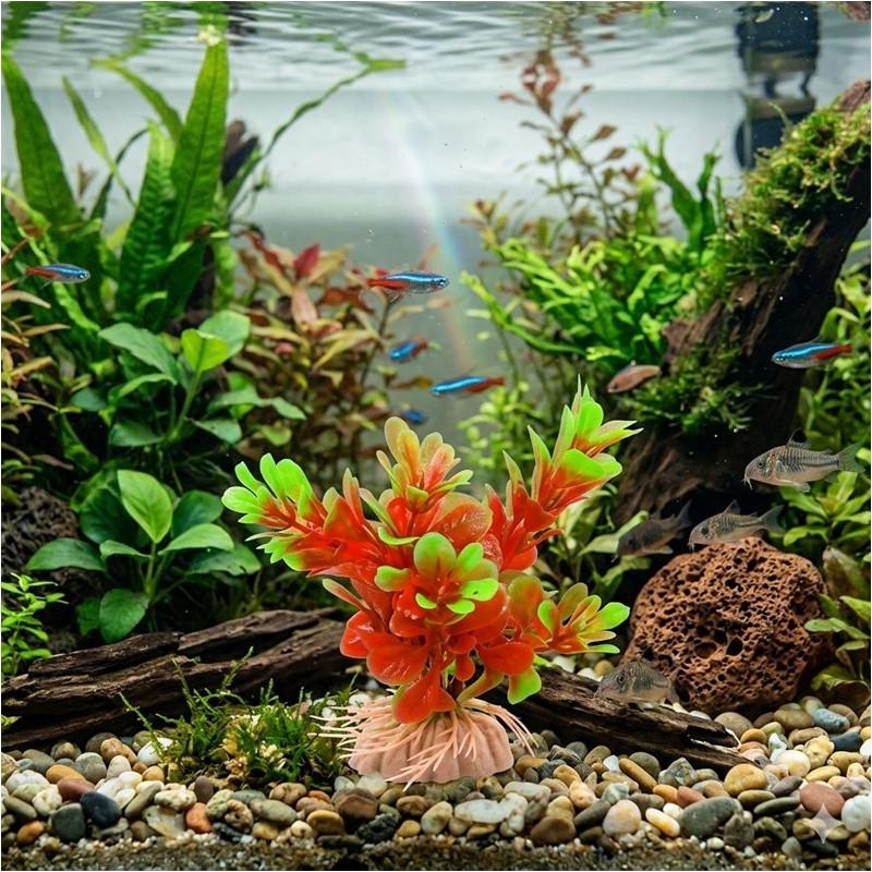 PLANTE PLASTIC ROUGE ET BOUT VERT 10 CM