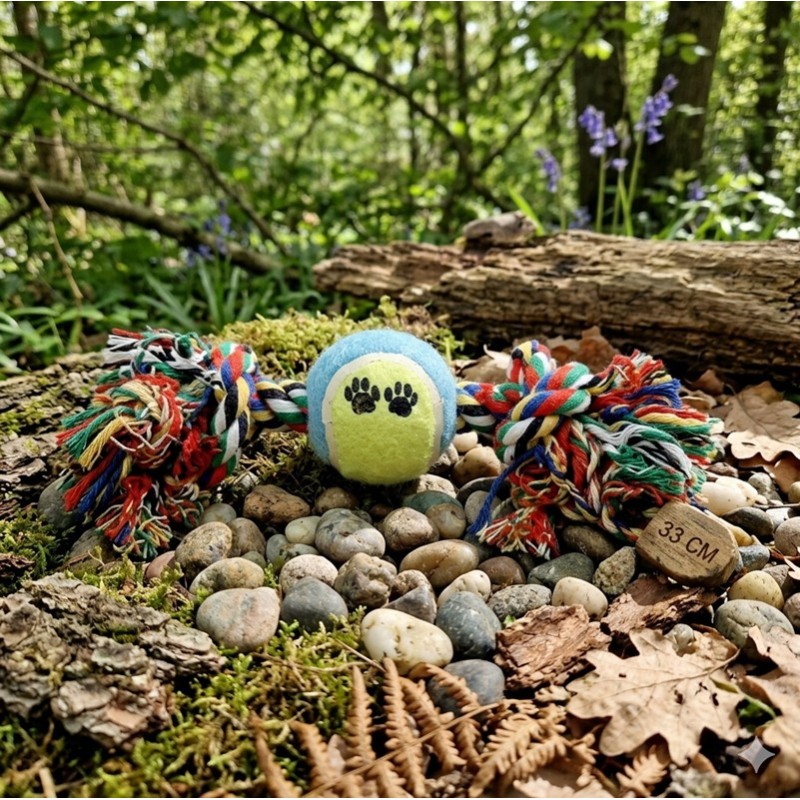 NOEUD EN CORDE  33 CM + BALLE