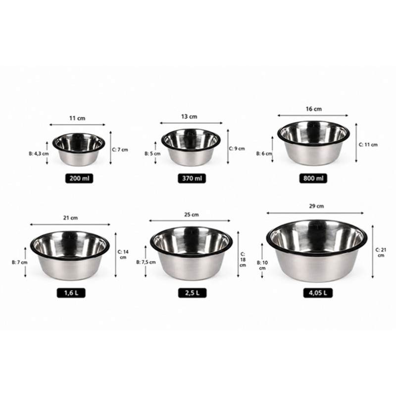 MANGEOIRE EN INOX N° 1 - 13 CM - 0.37 LITRE