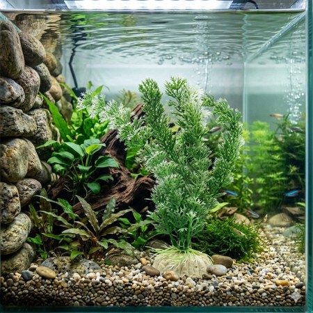PLANTE PLASTIC VERT ET BLANC VERT 15 CM