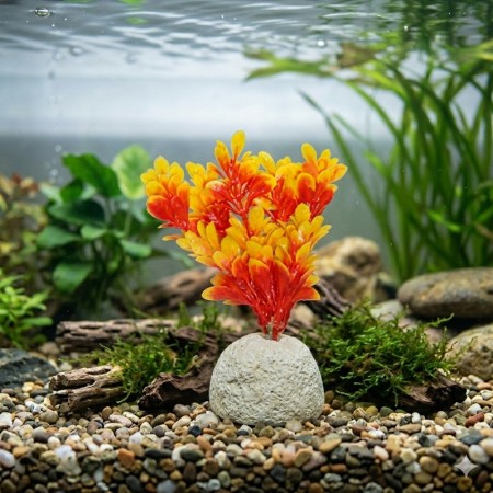PLANTE PLASTIC JAUNE ET ORANGE 15 CM
