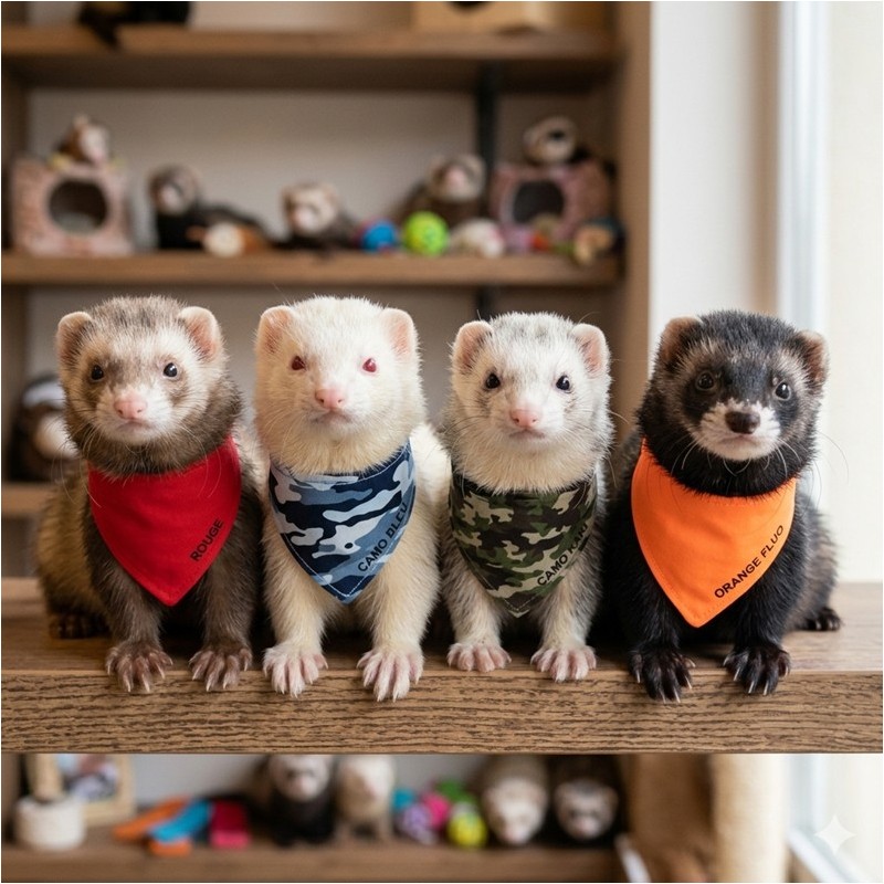 FURET - BANDANA ROUGE OU AUTRE COULEUR