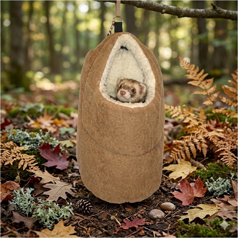 MAISON POUR FURET BRUN SUEDE LARGE